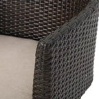 Christopher Knight Home Kenneth Sedie da Pranzo da Esterno in Rattan e Ferro con Cuscini Resistenti all'Acqua (Set da 2)