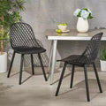 Christopher Knight Home Lily Outdoor Modern Resin Dining Chairs (Set of 2)