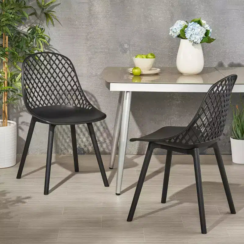 Christopher Knight Home Lily Outdoor Modern Resin Dining Chairs (Set of 2)