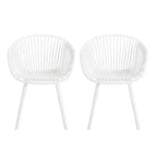 Chaise de salle à manger moderne en polypropylène Christopher Knight Home Ari Patio Mykonos avec dossier ajouré (lot de 2)