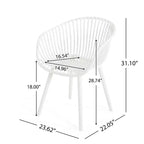 Chaise de salle à manger moderne en polypropylène Christopher Knight Home Ari Patio Mykonos avec dossier ajouré (lot de 2)