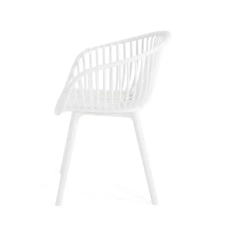 Chaise de salle à manger moderne en polypropylène Christopher Knight Home Ari Patio Mykonos avec dossier ajouré (lot de 2)