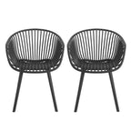 Chaise de salle à manger moderne en polypropylène Christopher Knight Home Ari Patio Mykonos avec dossier ajouré (lot de 2)