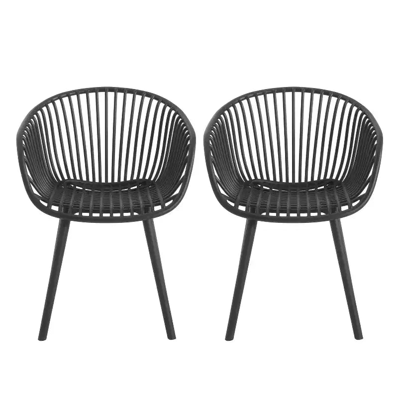 Chaise de salle à manger moderne en polypropylène Christopher Knight Home Ari Patio Mykonos avec dossier ajouré (lot de 2)