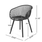 Chaise de salle à manger moderne en polypropylène Christopher Knight Home Ari Patio Mykonos avec dossier ajouré (lot de 2)