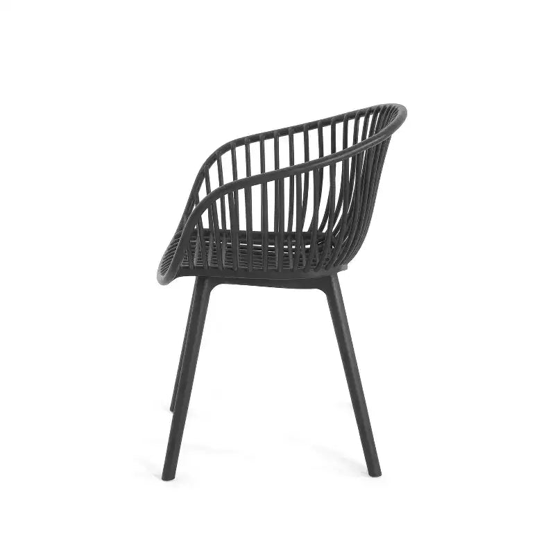 Chaise de salle à manger moderne en polypropylène Christopher Knight Home Ari Patio Mykonos avec dossier ajouré (lot de 2)