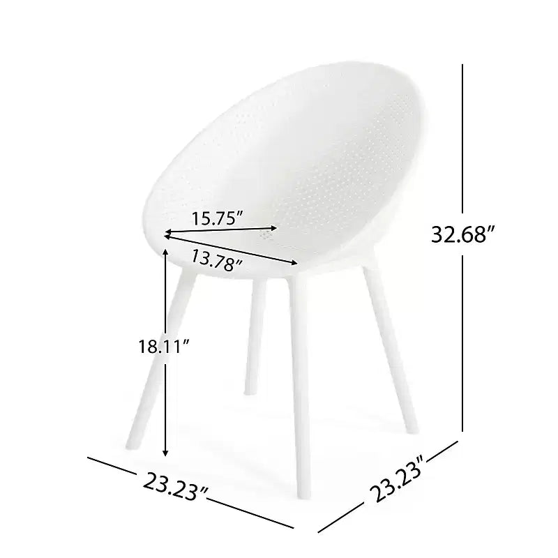 Christopher Knight Home Sedia da pranzo Lysander moderna da patio in polipropilene con schienale traforato a rombi (set da 2)