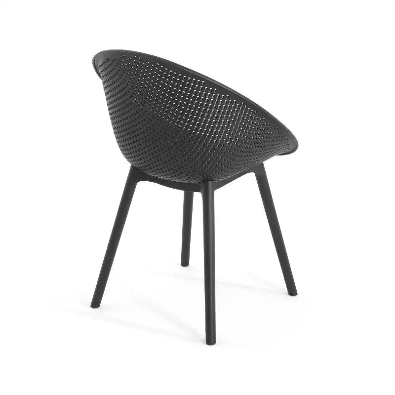 Christopher Knight Home Sedia da pranzo Lysander moderna da patio in polipropilene con schienale traforato a rombi (set da 2)
