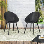 Christopher Knight Home Lysander Modern Patio Polypropylene Dining Chair with Perforated Diamond Backrest (Set of 2)