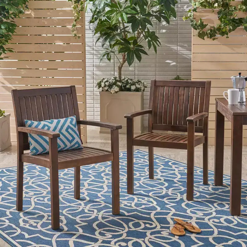 Christopher Knight Home Wilson Outdoor Acacia Wood Dining Chairs (Set of 2)