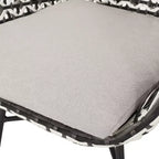GDFStudio Hardaway Sedie da pranzo da esterno in vimini e ferro con cuscino (set da 2)