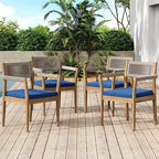 Christopher Knight Home Lillia Sedie da pranzo moderne da esterno in legno di acacia con corde intrecciate (Set di 4)