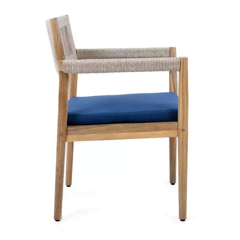 Christopher Knight Home Lillia Sedie da pranzo moderne da esterno in legno di acacia con corde intrecciate (Set di 4)