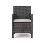 GDFStudio Caesar Chaises de salle à manger modernes d'extérieur en rotin avec coussins résistants à l'eau (Lot de 4)