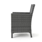GDFStudio Caesar Chaises de salle à manger modernes d'extérieur en rotin avec coussins résistants à l'eau (Lot de 4)