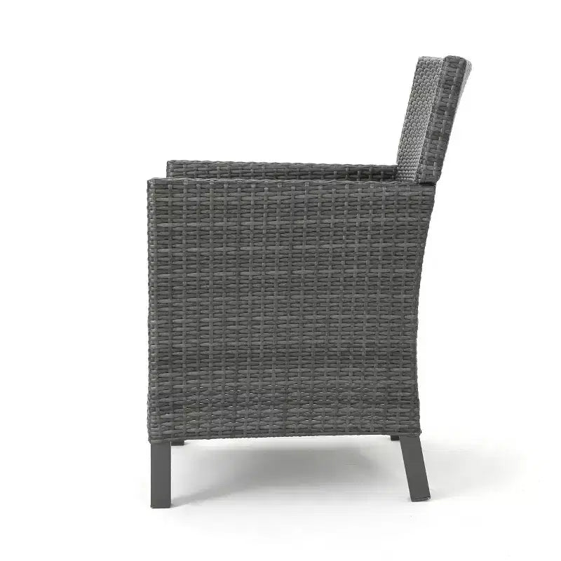 GDFStudio Caesar Chaises de salle à manger modernes d'extérieur en rotin avec coussins résistants à l'eau (Lot de 4)