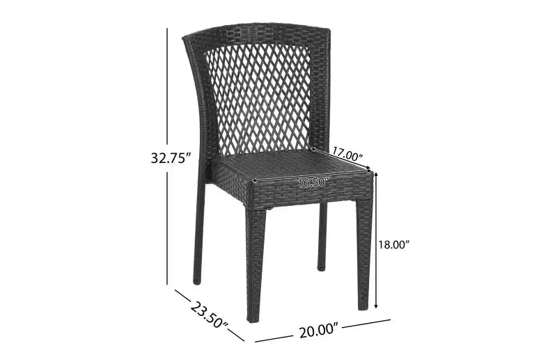 Christopher Knight Home Robin Chaises de salle à manger d'extérieur empilables avec rotin et cadre en fer (lot de 4)