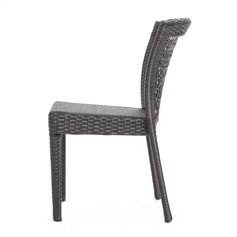 Christopher Knight Home Robin Chaises de salle à manger d'extérieur empilables avec rotin et cadre en fer (lot de 4)