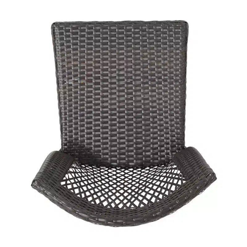 Christopher Knight Home Robin Chaises de salle à manger d'extérieur empilables avec rotin et cadre en fer (lot de 4)