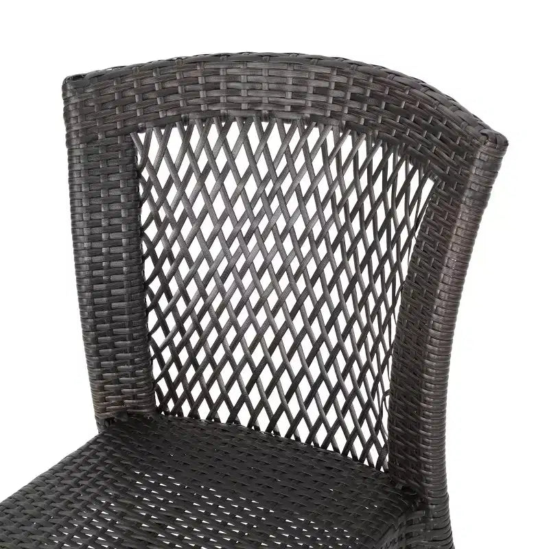 Christopher Knight Home Robin Chaises de salle à manger d'extérieur empilables avec rotin et cadre en fer (lot de 4)