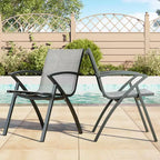 Set of 2 4 6 Aluminum Patio Chairs with Lightweight Frame & 100 Adjustable Back, Outdoor Sling Back Dining Chairs for Garden Camping Poolside Lawn