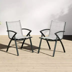 Set di 2 4 6 Sedie da Patio in Alluminio con Telaio Leggero e Schienale Regolabile a 100 Posizioni, Sedie da Pranzo da Esterno in Sling per Giardino Campeggio a Bordo Piscina Prato