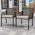 EAGLE PEAK Sienna Bay Outdoor Patio Dining Chair with Cushions (Set of 2)
