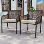 EAGLE PEAK Sienna Bay Outdoor Patio Dining Chair with Cushions (Set of 2)