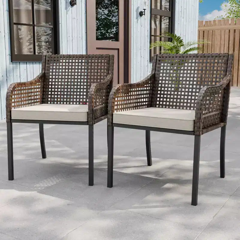 EAGLE PEAK Sienna Bay Outdoor Patio Dining Chair with Cushions (Set of 2)