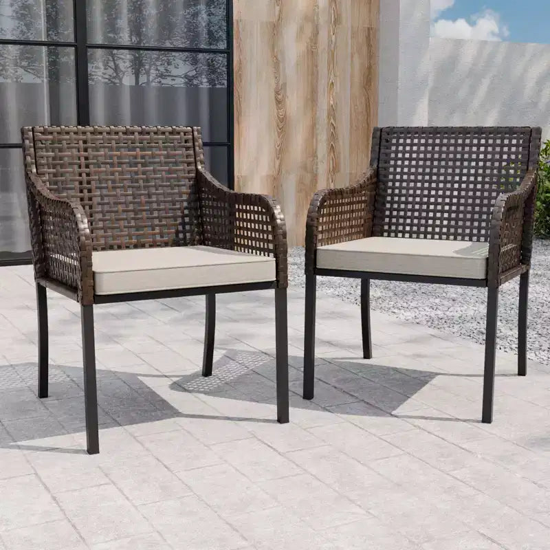 EAGLE PEAK Sienna Bay – Chaises de salle à manger d'extérieur avec coussins (lot de 2)