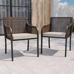 EAGLE PEAK Sienna Bay – Chaises de salle à manger d'extérieur avec coussins (lot de 2)
