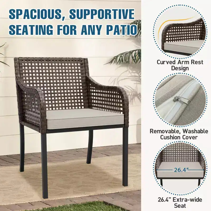 EAGLE PEAK Sienna Bay – Chaises de salle à manger d'extérieur avec coussins (lot de 2)