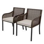 EAGLE PEAK Sienna Bay – Chaises de salle à manger d'extérieur avec coussins (lot de 2)