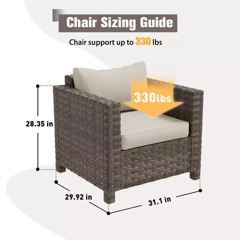 EAGLE PEAK Harbor Haven Set 2 Sedie da Patio in Vimini Intrecciato a Mano con Seduta Profonda e Ampio Rattan Resistenti alle Intemperie, Sedie da Giardino