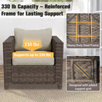 EAGLE PEAK Harbor Haven Set 2 Sedie da Patio in Vimini Intrecciato a Mano con Seduta Profonda e Ampio Rattan Resistenti alle Intemperie, Sedie da Giardino