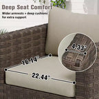 EAGLE PEAK Harbor Haven Set 2 Sedie da Patio in Vimini Intrecciato a Mano con Seduta Profonda e Ampio Rattan Resistenti alle Intemperie, Sedie da Giardino