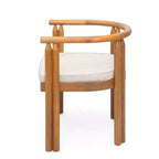 Christopher Knight Home Chaises de salle à manger rustiques Dravik en bois d'acacia avec accoudoirs, dossier incurvé et coussins (lot de 2)