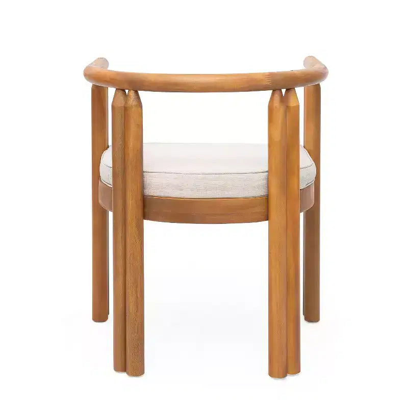 Christopher Knight Home Chaises de salle à manger rustiques Dravik en bois d'acacia avec accoudoirs, dossier incurvé et coussins (lot de 2)