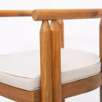 Christopher Knight Home Chaises de salle à manger rustiques Dravik en bois d'acacia avec accoudoirs, dossier incurvé et coussins (lot de 2)