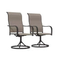 Mondawe 2-Piece Outdoor Patio Swivel Rocking Dining Chairs,High Back Support 360Rotating Iron Textilene Dining Swivel Chairs (Set of 2)