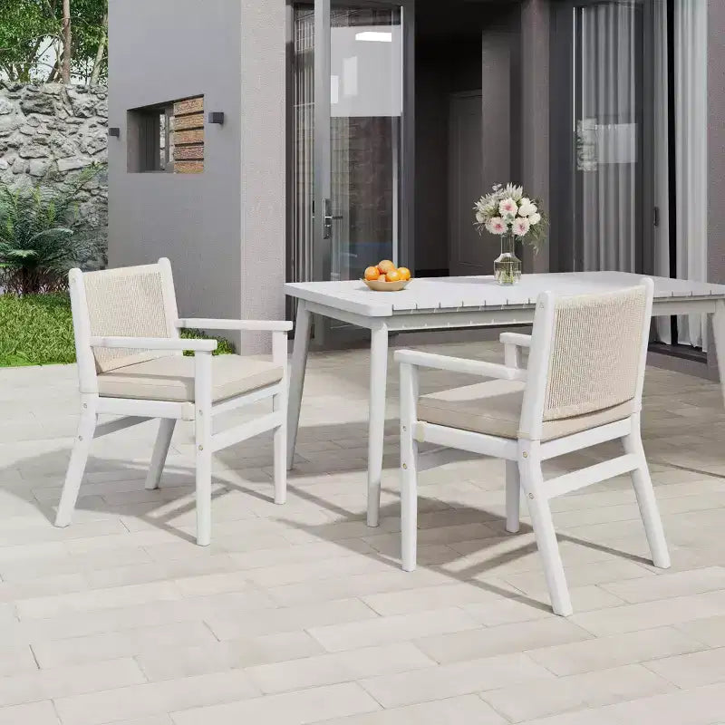 Christopher Knight Home Aurora Rustic Outdoor Rope Weave Acacia Wood Dining Chairs (Set of 2)