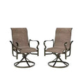 Mondawe Outdoor Cast Aluminum Swivel Rocking Chair with Textilene Seat and High Back (Set of 2)