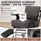 EAGLE PEAK Urban Slate Set di 2 poltrone moderne da esterno con cuscini spessi