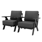 EAGLE PEAK Urban Slate Set di 2 poltrone moderne da esterno con cuscini spessi