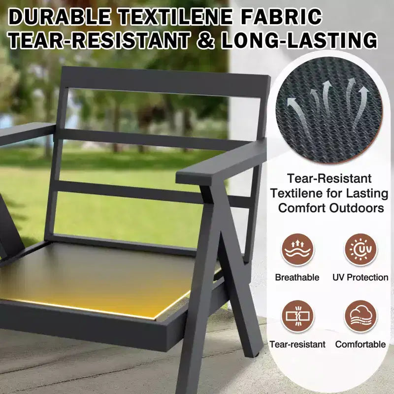 EAGLE PEAK Urban Slate Set di 2 poltrone moderne da esterno con cuscini spessi