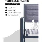 Sedie da pranzo impilabili Acekool da esterno, set da 4 - Struttura in alluminio con tessuto Textilene traspirante, Grigio