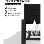 Sedie da pranzo impilabili Acekool da esterno, set da 4 - Struttura in alluminio con tessuto Textilene traspirante, Grigio