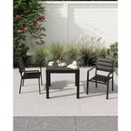 Acekool 4-Piece Stackable Patio Dining Chairs - Outdoor Aluminum Frame with Breathable Textilene Fabric, Grey