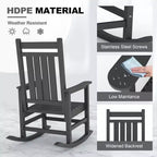 Acekool Sedia a Dondolo da Esterno Extra Large in HDPE, Dondolo in Polietilene Resistente a Tutte le Condizioni Atmosferiche, Dondolo da Portico con Schienale Alto e Supporto Robusto