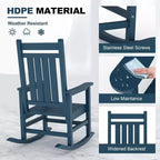 Acekool Sedia a Dondolo da Esterno Extra Large in HDPE, Dondolo in Polietilene Resistente a Tutte le Condizioni Atmosferiche, Dondolo da Portico con Schienale Alto e Supporto Robusto